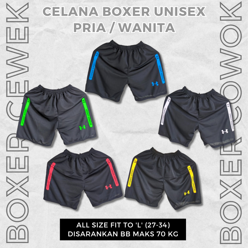 Celana Kolor Pendek Olahraga Motif Under Armor / Boxer Kolor Olahraga Bola Futsal Badminton