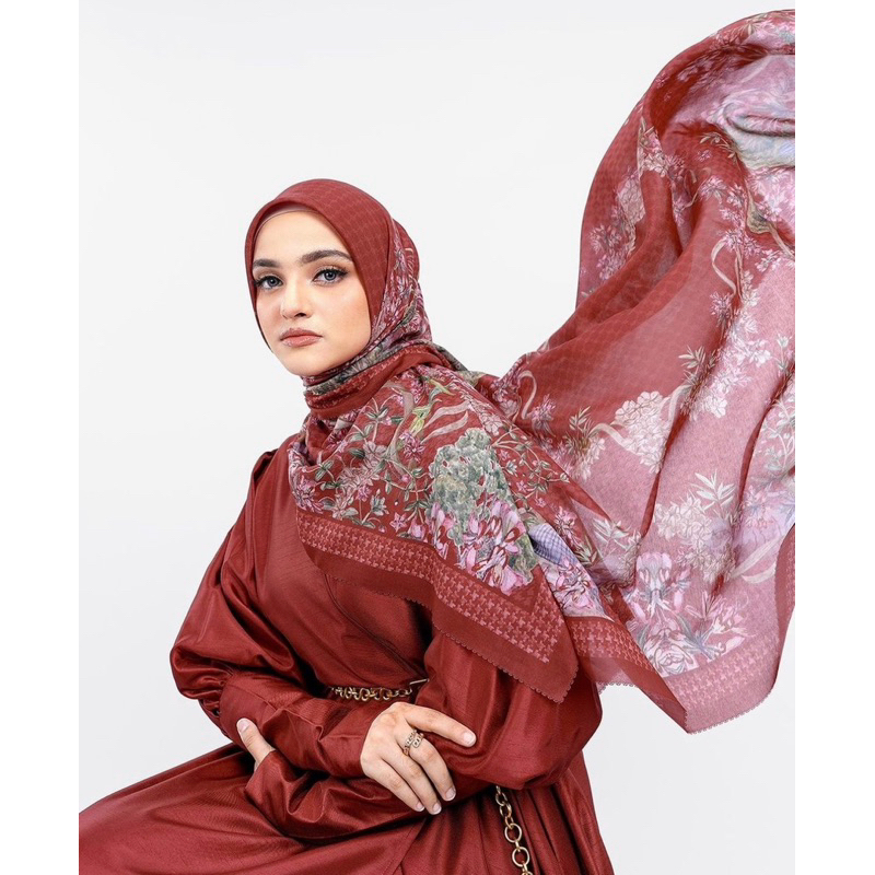 Jilbab Segiempat Jilbab Voal Kerudung Segi Empat Motif Jilbab Buttonscarves Al Aqsa + Logo pin B