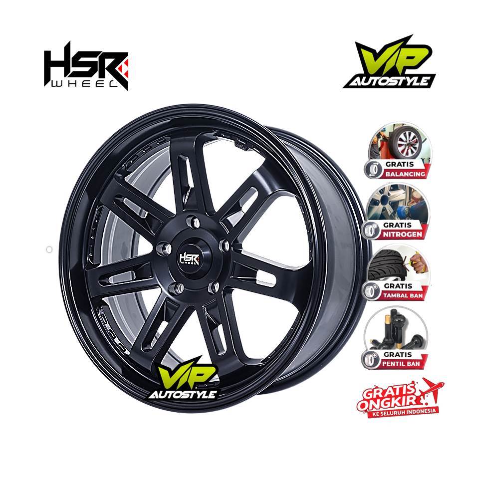 Velg mobil Ring 17 racing Honda HRV terios Xpander Innova Camry civic Fd - HSR Daimon Black