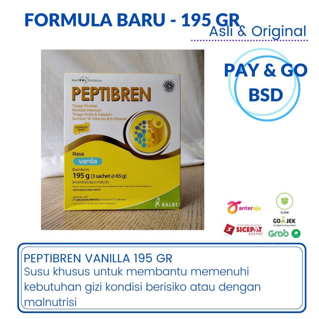 

PEPTIBREN VANILLA-PEPTIBREN VANILA 195 GR-NUTRISI LANSIA,SARAF.STROKE,ALZHEIMER,DEMENSIA