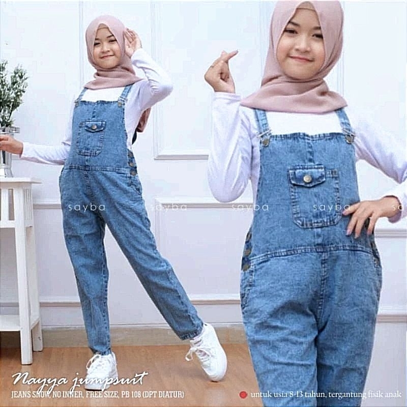Overall Anak Perempuan Umur 2-13 tahun / Baju Kodok Anak Perempuan / Jamsuit Jeans Anak Perempuan  /