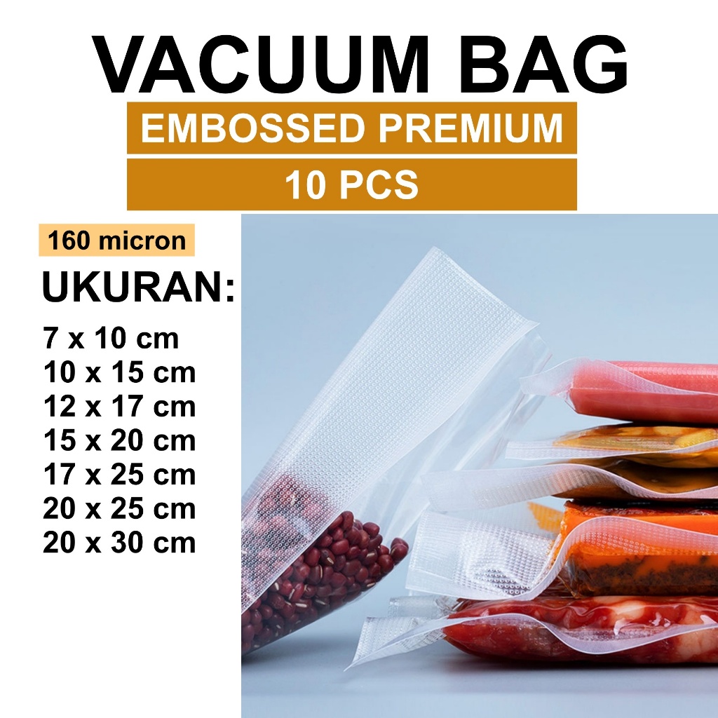 aiGooTan - (ISI 10) PLASTIK VAKUM EMBOSSED PREMIUM - Vacuum Bag Vacum Emboss Embos Timbul Bintik Pla