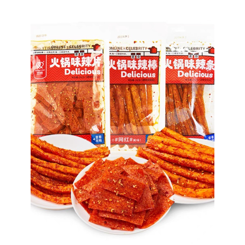 

(HALAL)Shuang Jiao Delicious 102 gram Spicy Latiao/Latiao Delicious 102gr siap saji