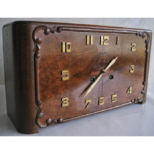 Jam antik Art Deco JUNGHANS Mantle Clock era 1800 made in Germany