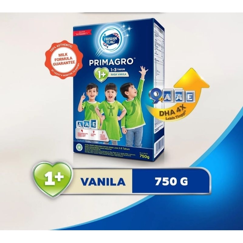 Frisian Flag Primagro 1+ Vanilla 750gr (123 Vanilla 750gr) - Susu Formula Pertumbuhan Anak 1-3 Thn R