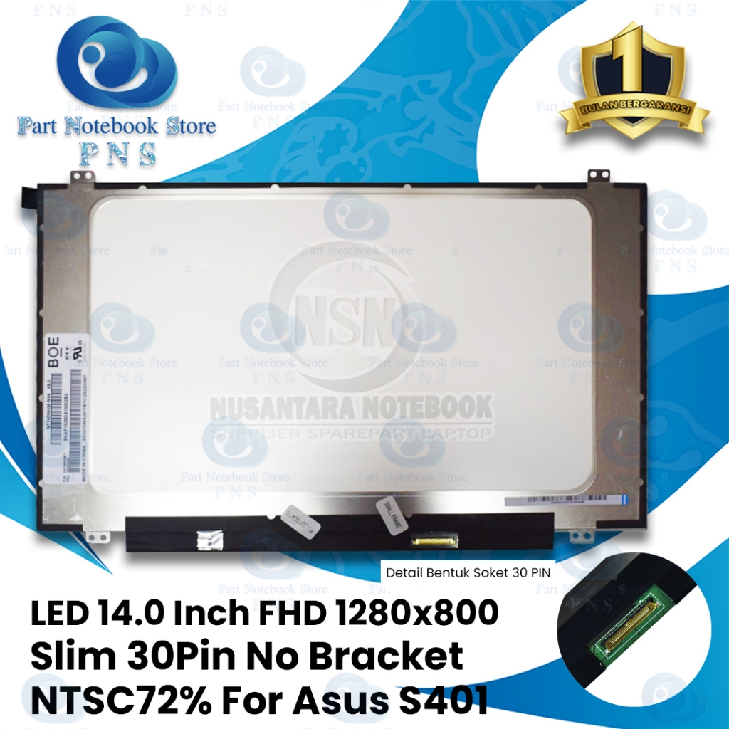 LCD LED 14.0 Slim 30 Pin Small Frame Laptop Asus A407 A405 A411U A411