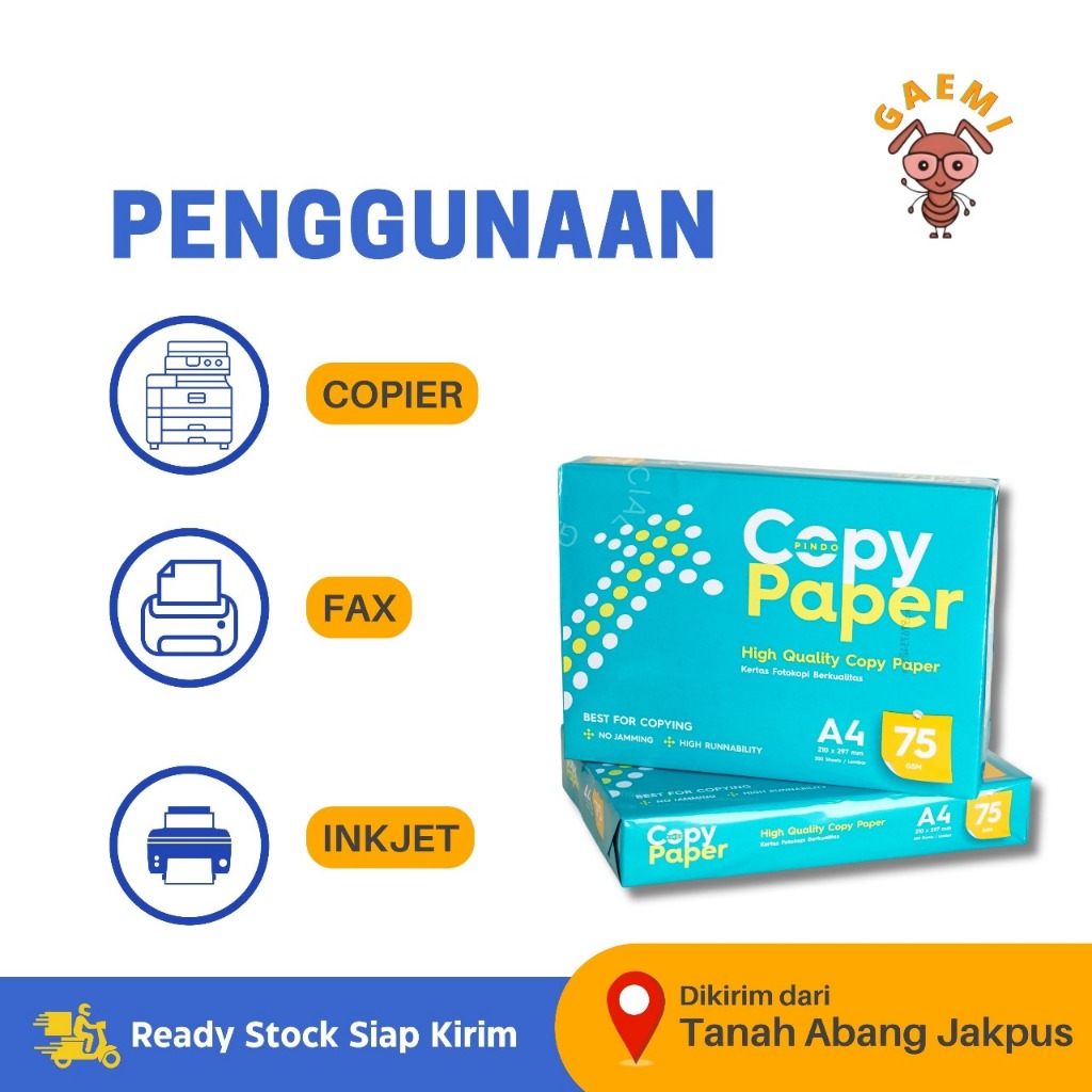 

RB Kertas HVS A4 Copy Paper Blue 75g dan IK Copy Paper 70g Per 1 Dus ( 5 Rim )