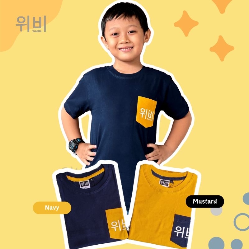 Kaos anak Polos saku | T-shirt anak cowok cewek unisex