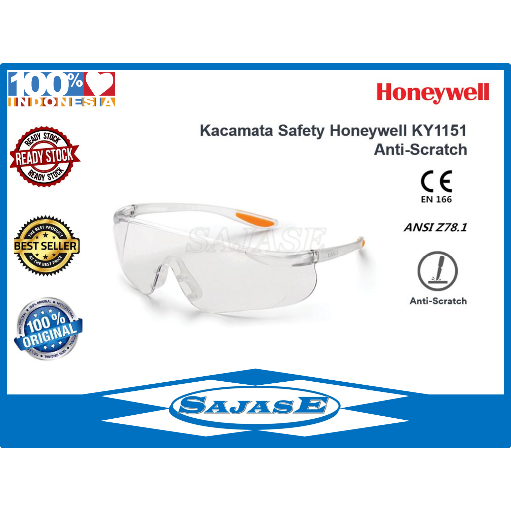 Kacamata Safety Honeywell KY1151 Anti Scratch Safety Glass KY1151
