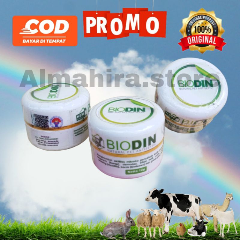 Obat Scabies/Jamur Kucing Kelinci Anjing Biodin Antiseptik Herbal Paling Ampuh Biodin Cream