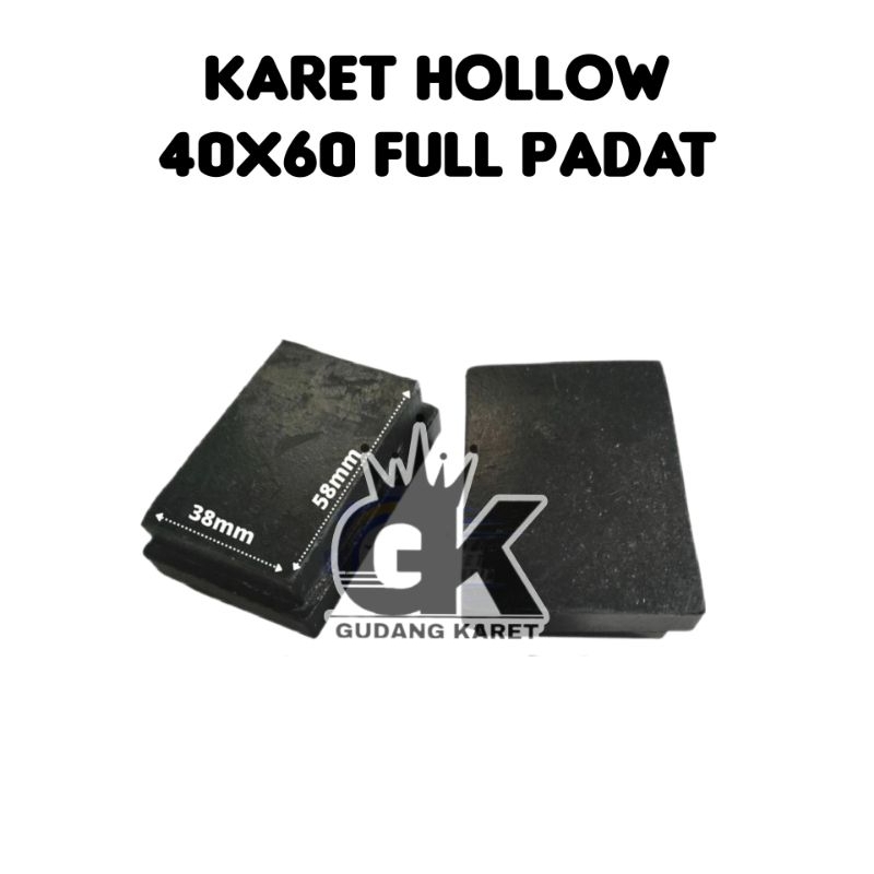 Karet Hollow 4x6 Full padat /Karet Kaki besi Hollo 4x6 padat