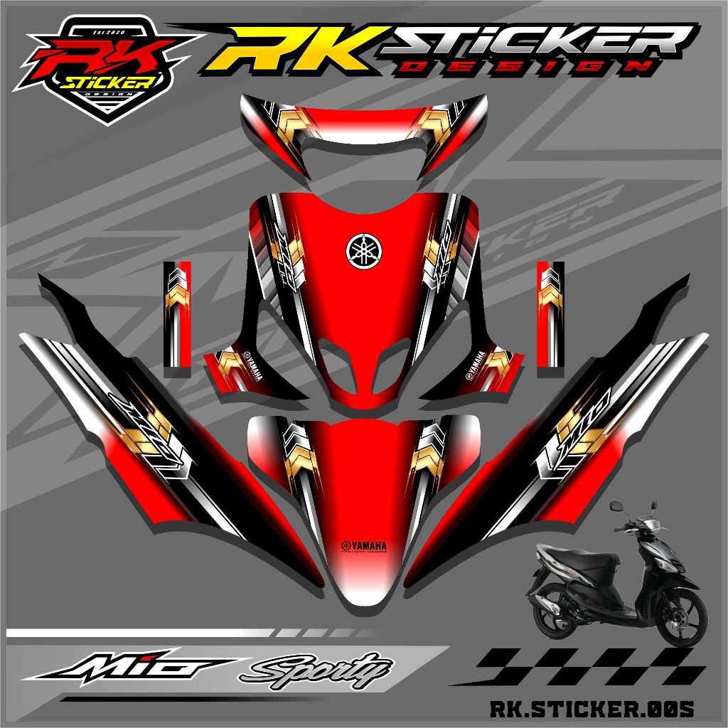 Sticker Decal Mio Sporty - Sticker Decal Full Body Motor Mio Sporty Motif Racing. RK.05