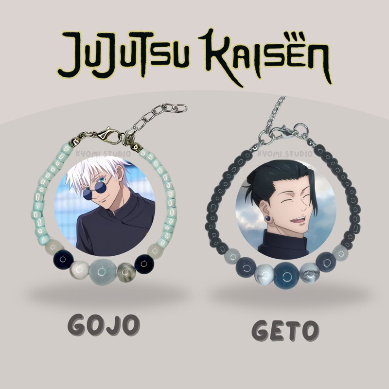 Gelang Anime Jujutsu Kaisen Gojo Satoru & Geto Suguru | Bracelet | Bracelet Anime | Gelang Manik Bea