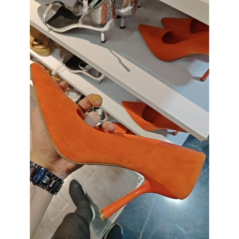 Marks & Spencer Statement Heel Court Shoes (Orange)