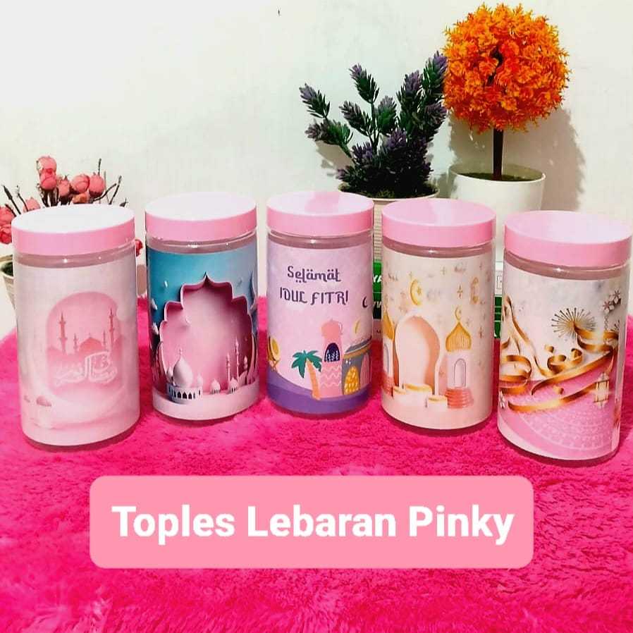 TOPLES LEBARAN / Toples Edisi Ramadan / Toples lebaran pink / Toples kue / toples hampers/ toples ja