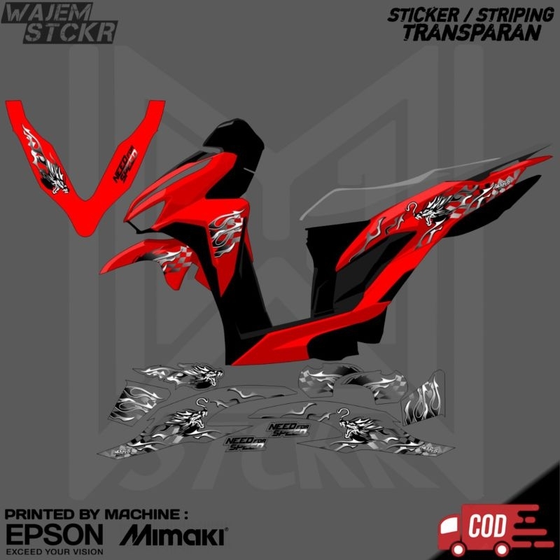 STRIPING STIKER TRANSPARAN VARIO NEW 2018 2020 VARIO NEW 125 150 CUSTOM API NAGA