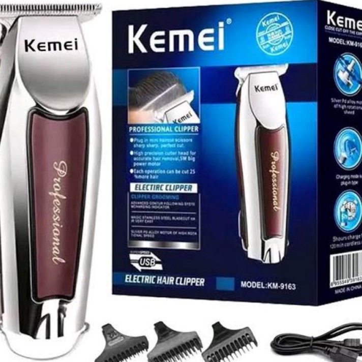 SALE KEMEI KM9163 Model Wireless  Detailer Kemei  TRIMMER TURBO POWER MESIN CUKUR KEMEI 9163 ORIGINA