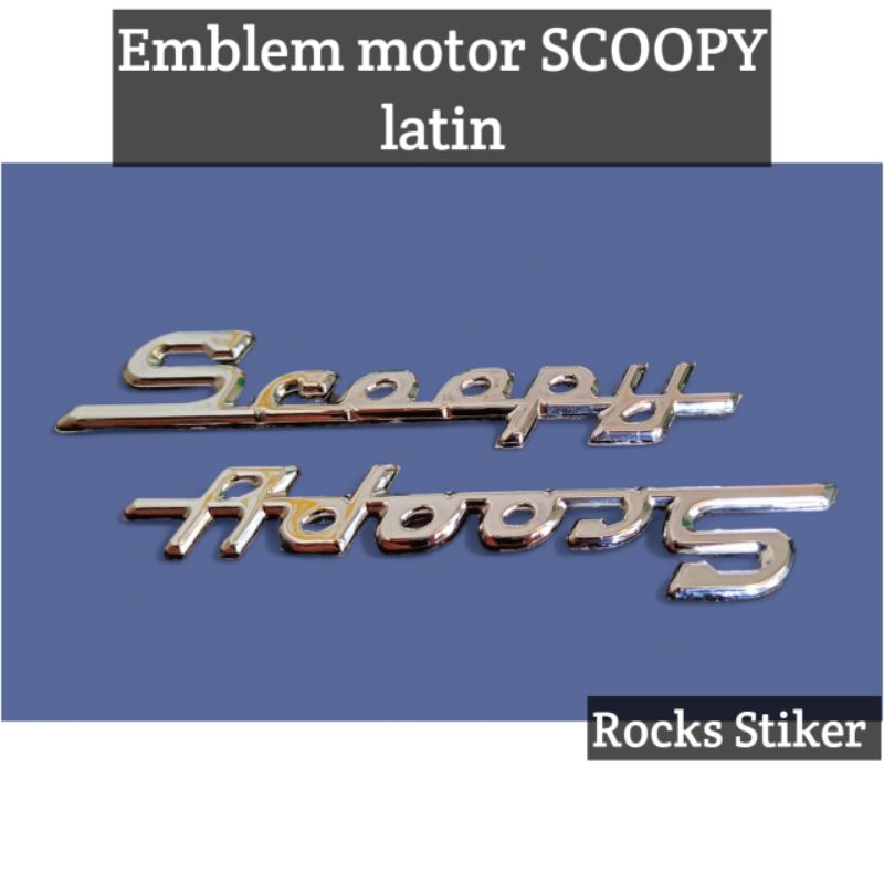 Emblem scoopy fi lam Lokal / Emblem scoopy timbul chrome / emblem honda / Emblem Motor Honda Scoopy 