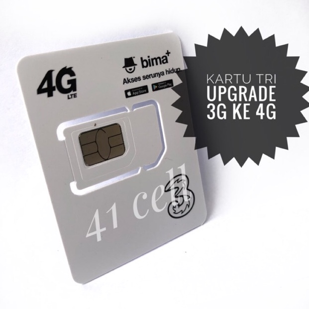 HEMAT PROMO Kartu Perdana Upgrade 3g ke 4g lte tri three 3