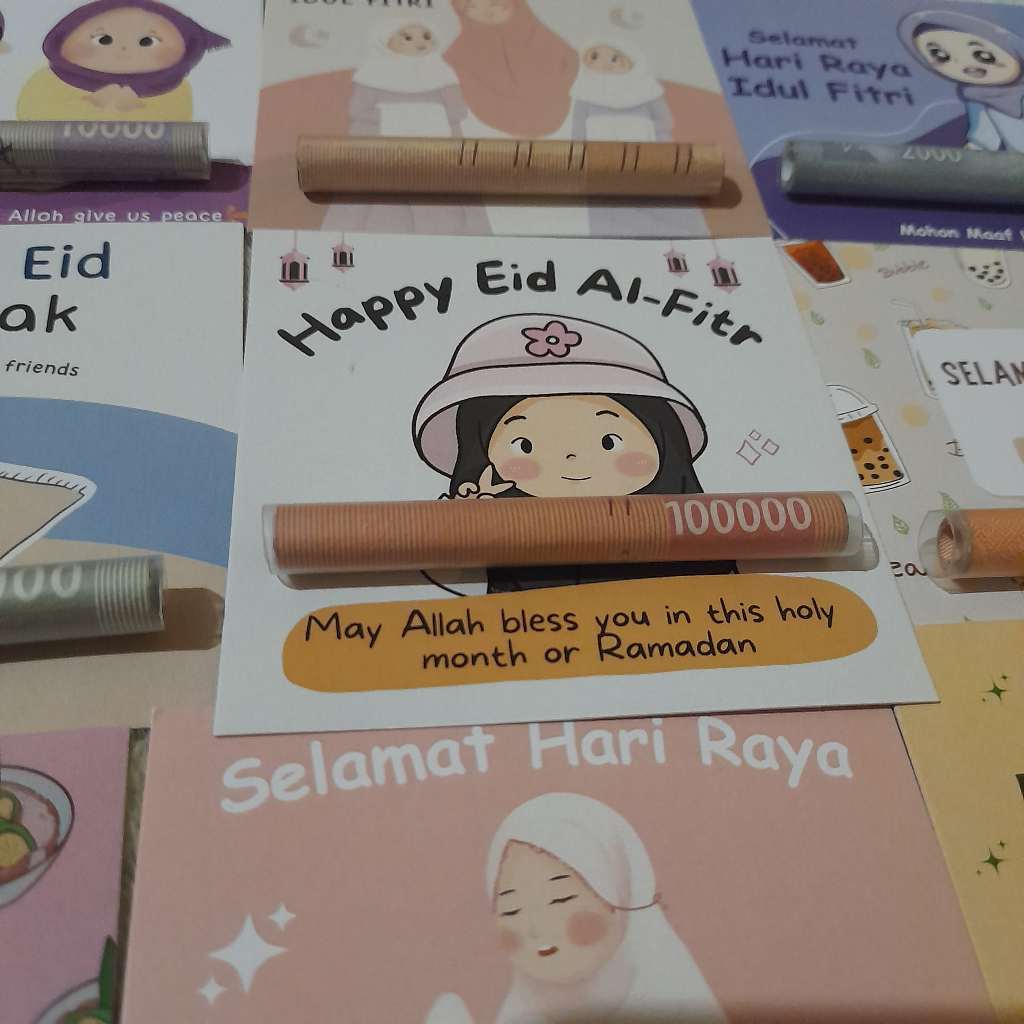 

10 pcs Amplop Lebaran Unik 2025 Angpau THR Lucu Amplop THR Idul Fitri Lucu Model Sedotan Gulung