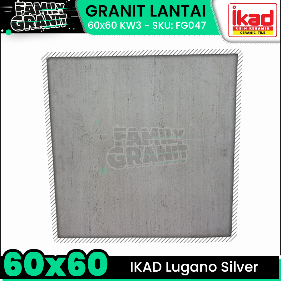 Granit Kasar 60x60 IKAD Lugano Silver Matte Teras / Garasi / Carport