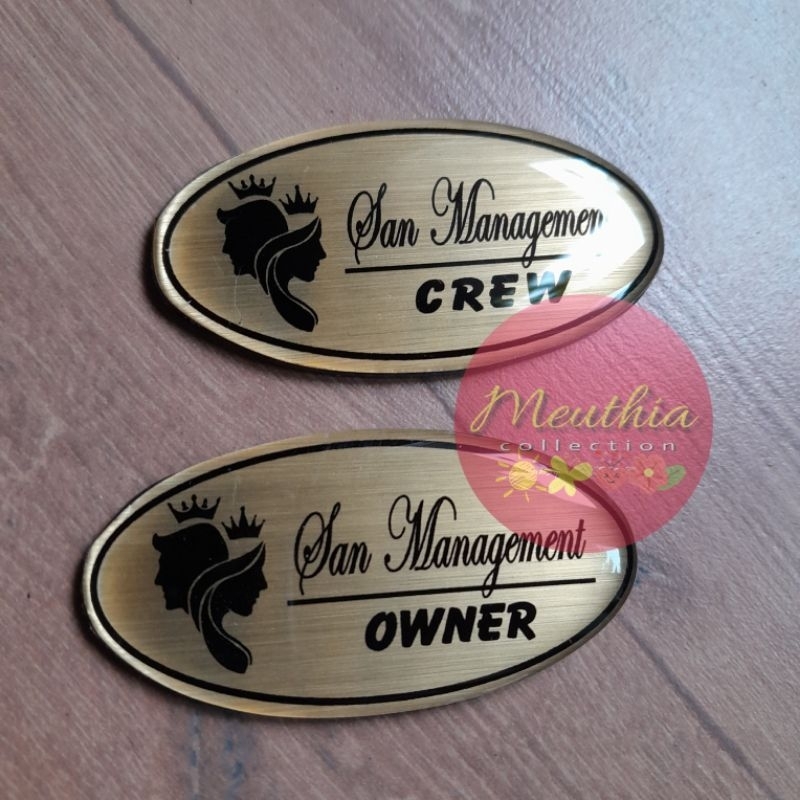 

Papan Nama Nametag Oval Logo Custom