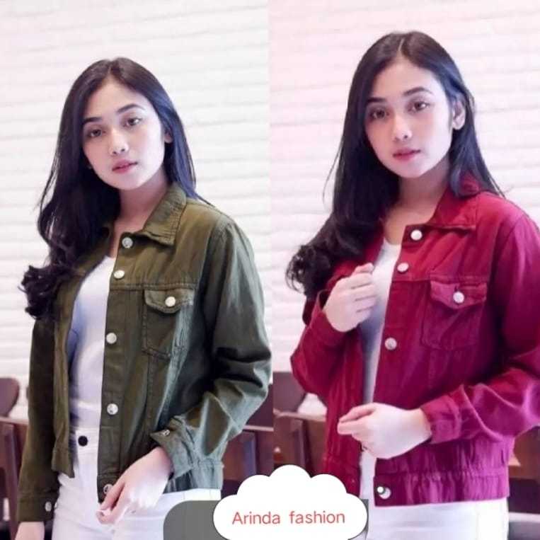 JAKET JEANS WANITA JACKET CROP TOP BIONDY JAKET CEWEK KEKINIAN