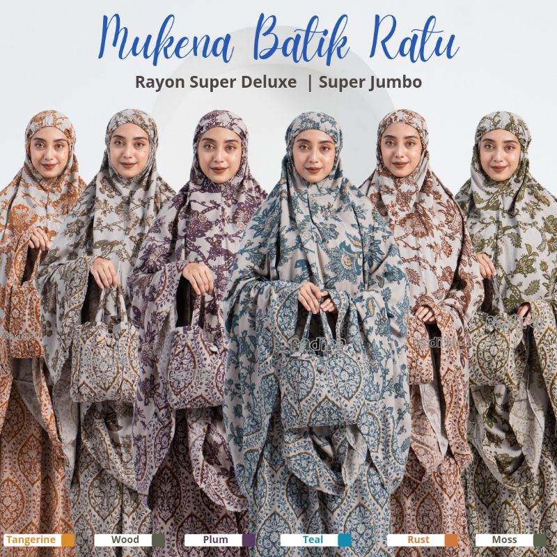 Mukena Batik Ratu 7 / Rukuh Rayon Jumbo / Telengkung by Fadira