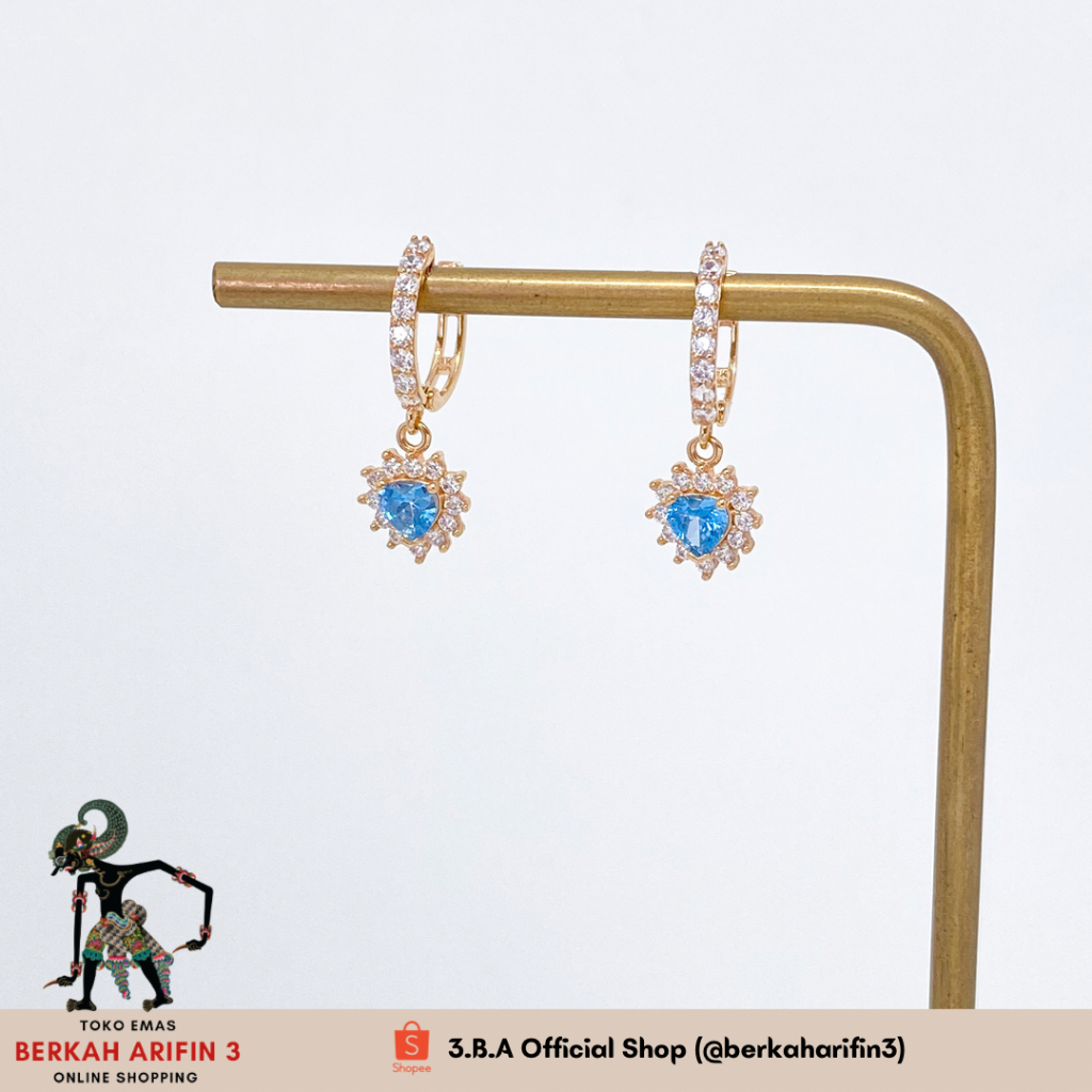 berkaharifin3-Anting Klip Mata Love Hijau Tosca 8K