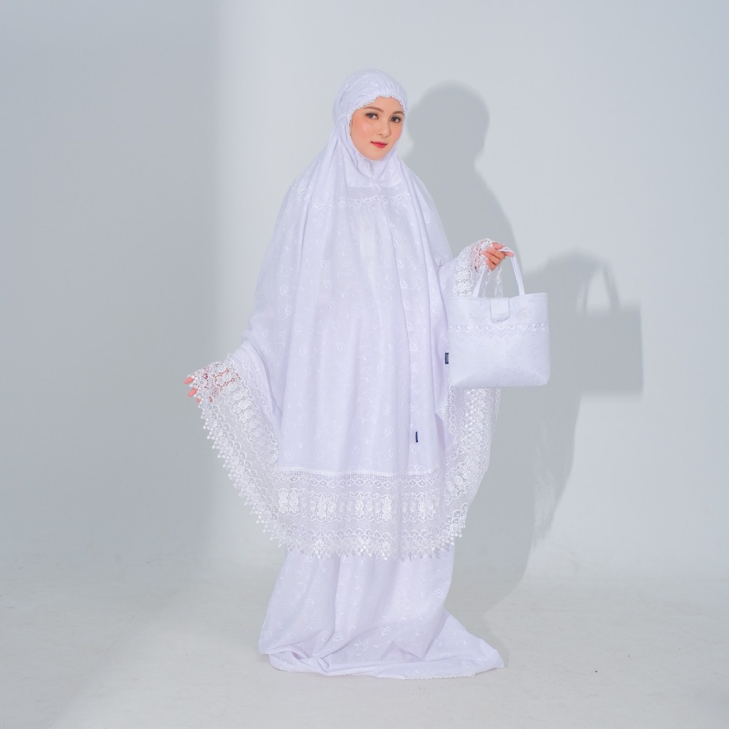 Zoya Lavena Prayer Set - Mukena Dewasa Full Bordir - Bahan Katun MUKENA LEBARAN , MUKENA PUTIH , MUK