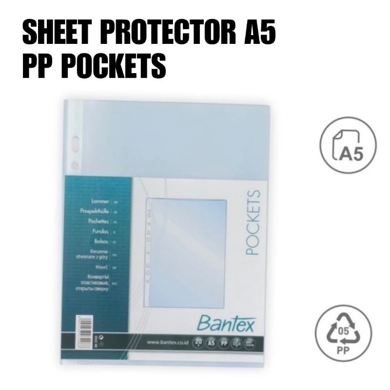 

Sheet Protector / PP Pockets A5 BANTEX 2032