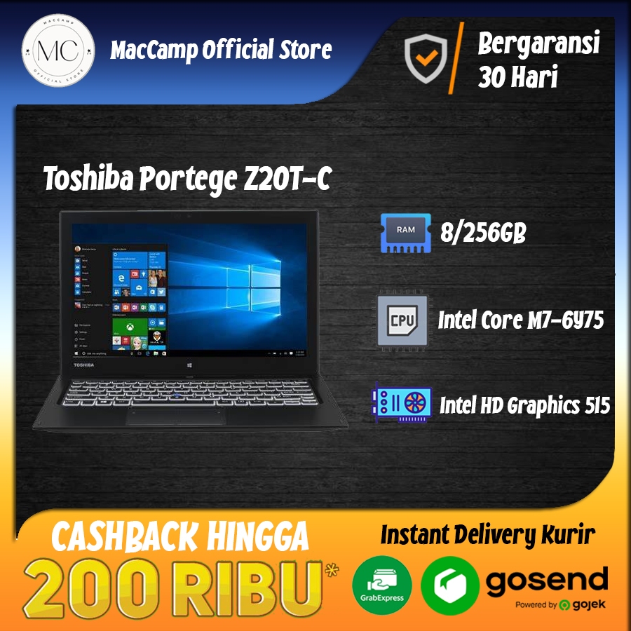 TOSHIBA PORTEGE Z10T-A / Z20T-B / Z20T-C - 8/256GB 2nd BERGARANSI