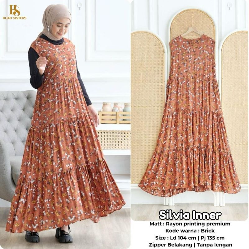 SILVIA INNER DRESS RAYON MOTIF PREMIUM BY HIJAB SISTER (LD 104)
