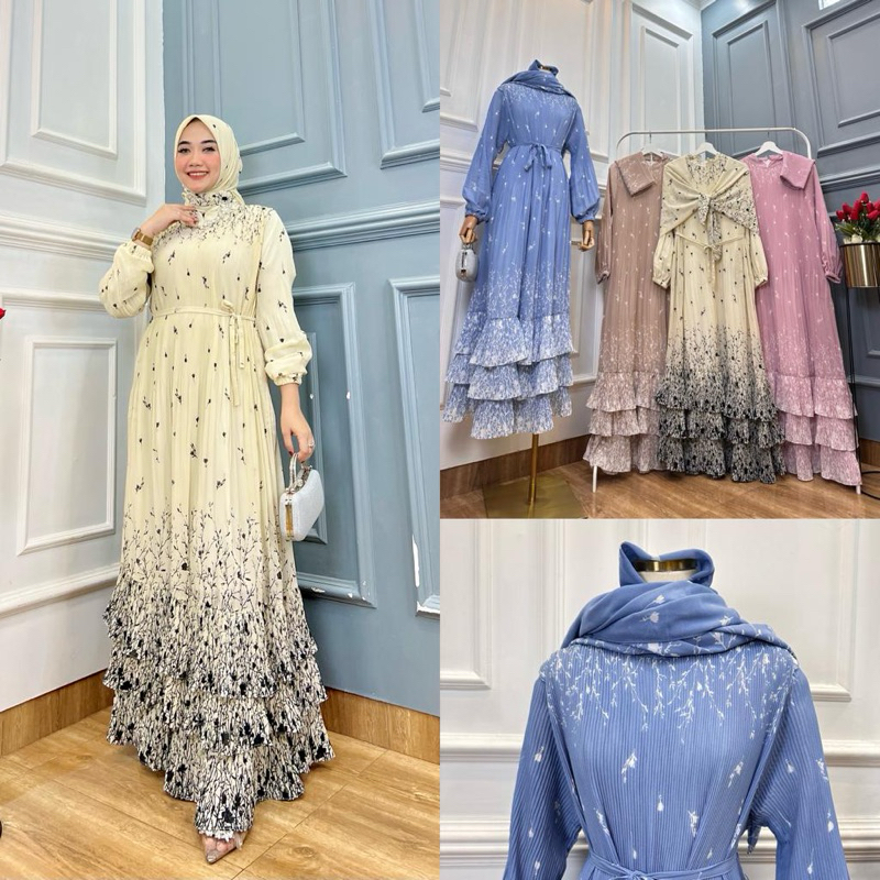 Gamis simple Prili Dress hijab/ Dress idul fitri / gamis remaja