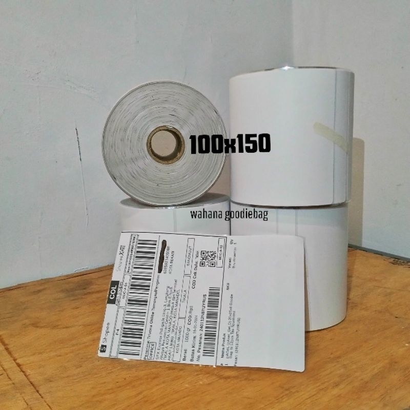 

Kertas Label Thermal 100x150 isi 500pcs/roll Label Kertas Barcode
