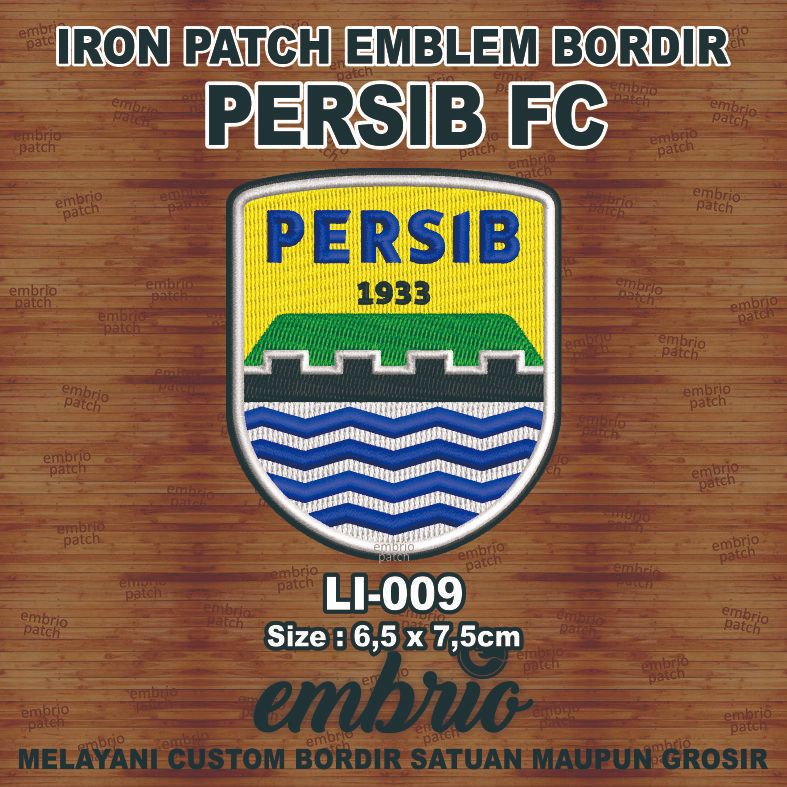 LI-009 Patch PERSIB Bandung FC Emblem Bordir Logo Jersey Ligina Liga Indonesia - 6,5x7,5cm - Embrio 