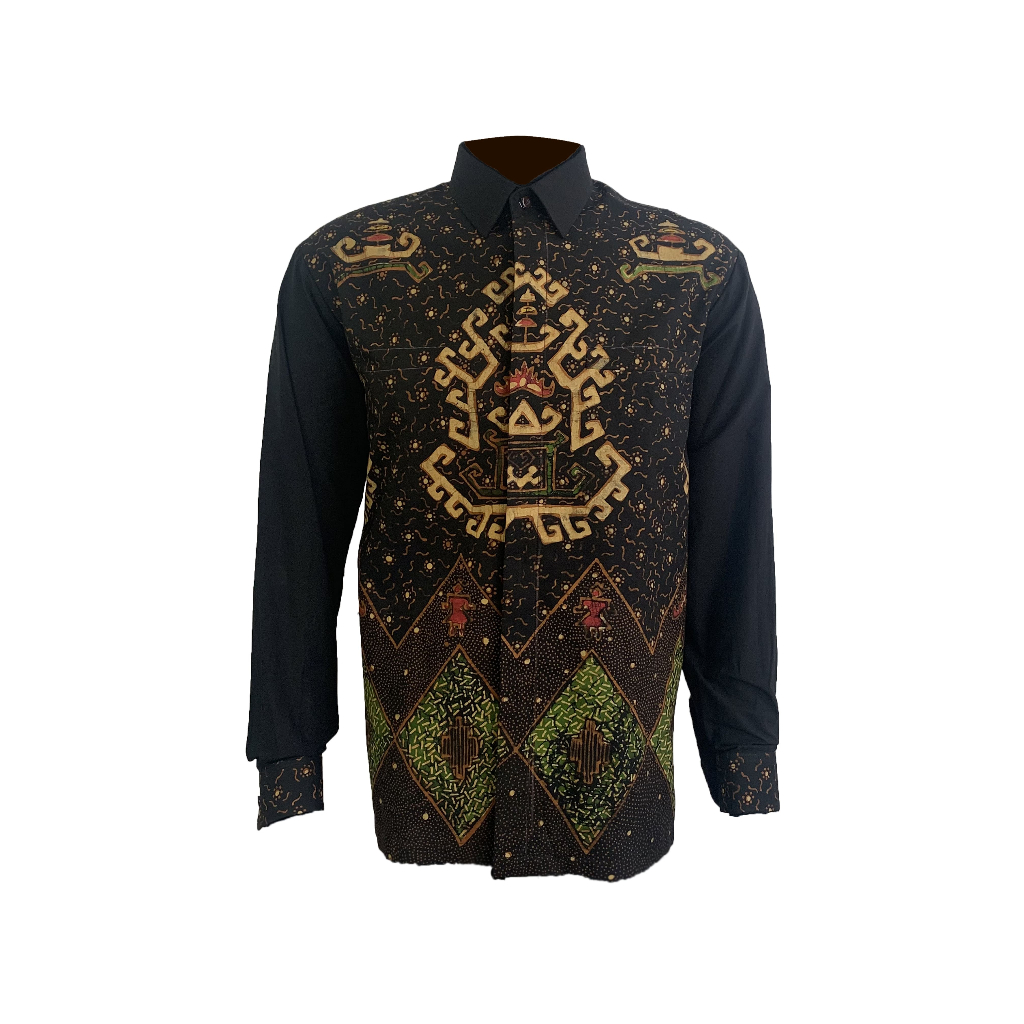 Kemeja Batik Tulis motif Lampung warna Alami (Soga) size XXL