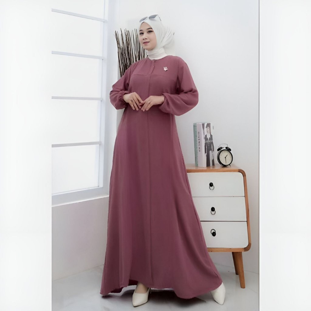 Dress Gamis Bahan Cey Crinkle Airflow Premium busui