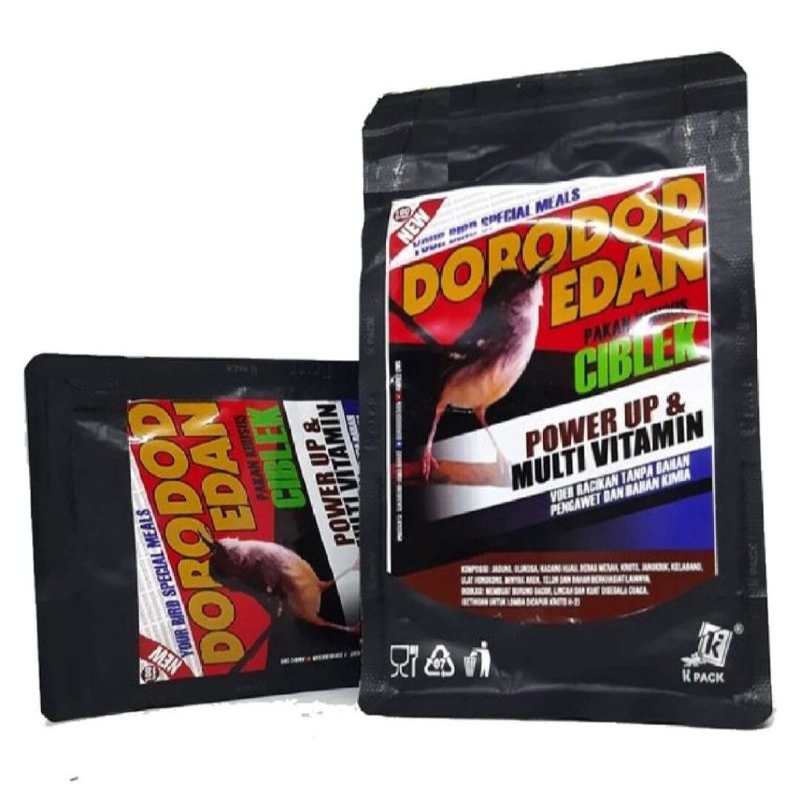 KEMASAN POUCH DORODOD EDAN CIBLEK VOER HALUS PAKAN MAKANAN BURUNG CIBLEK