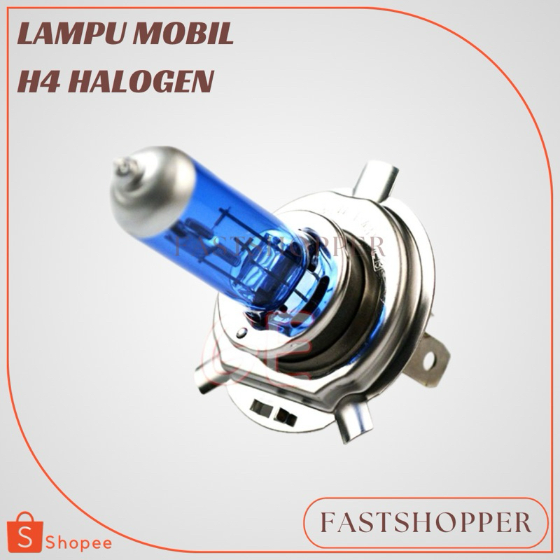 LAMPU MOBIL H4 HALOGEN XENON 4000k warm white 100/90w 12v