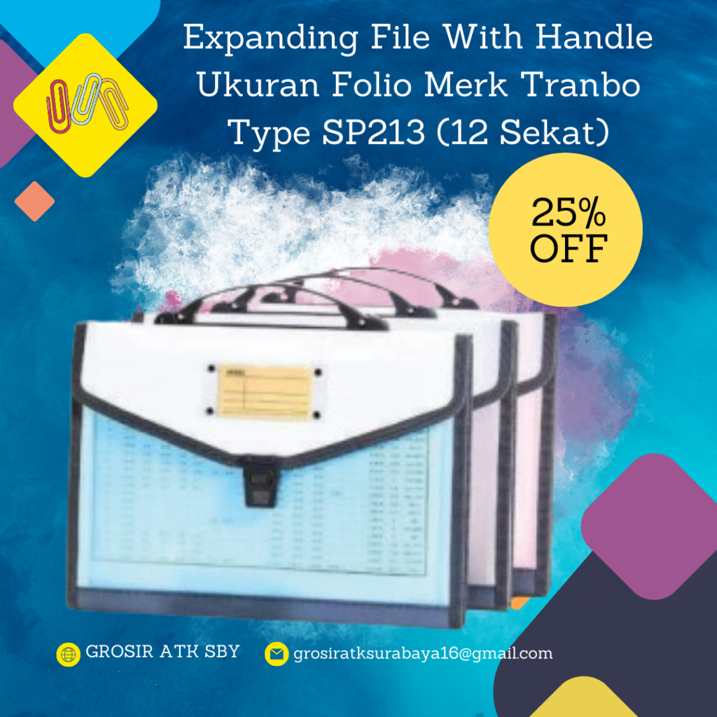 

Expanding File With Handle Ukuran Folio / F4 Type SP213 (12 Sheet / Sekat)