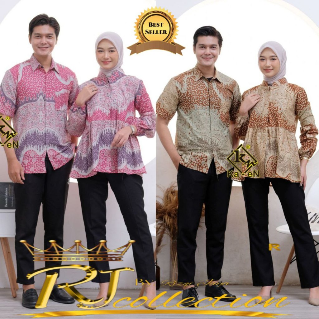 COUPLE KEMEJA BATIK BLOUSE WANITA LENGAN PANJANG Batik wanita Baju batik wanita modern Baju Hem Blus