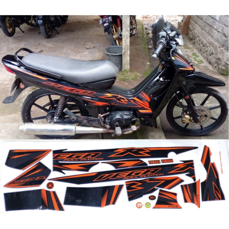 Sticker striping motor yamaha vega r lama VEGA R OLD full clutch custom fiz r 2004 print cutting tah