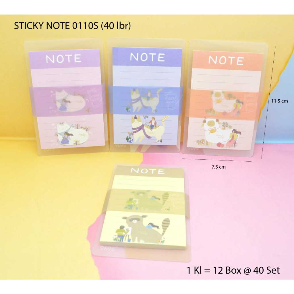 

sticky note memo 9695 kode 110s animal cute isi 40 lembar 11.5 x 7,5cm small kecil