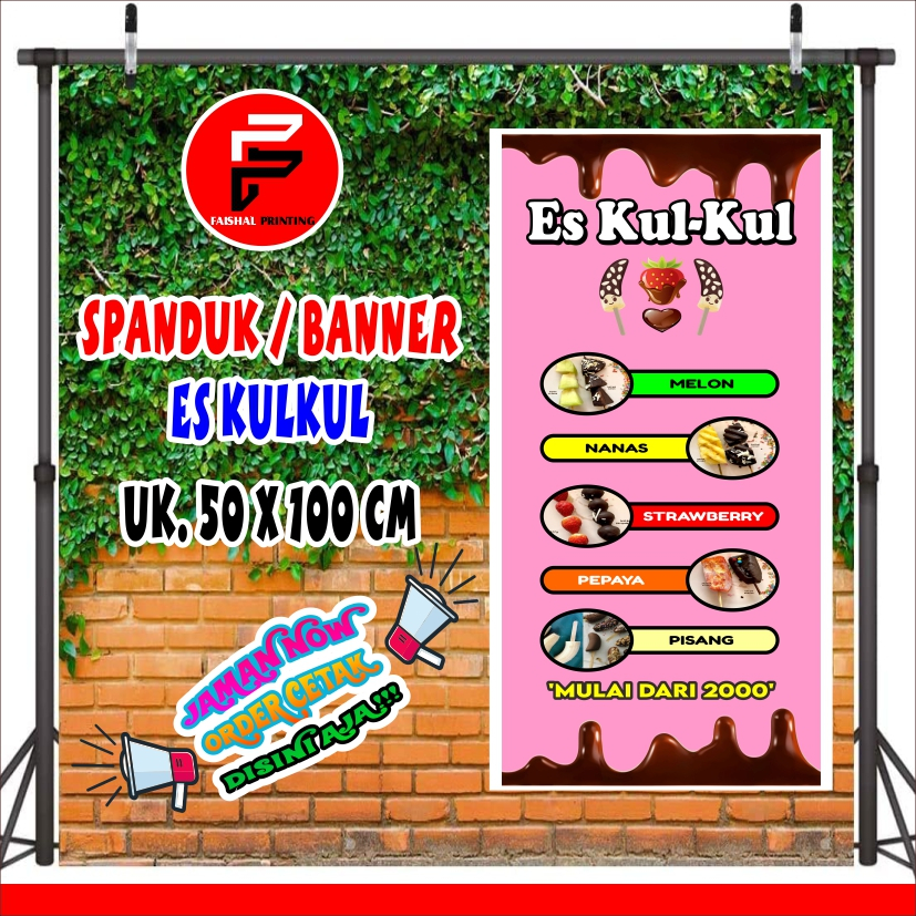 Banner Es kul kul / Spanduk Es Kulkul Ukuran 50 x 100 cm