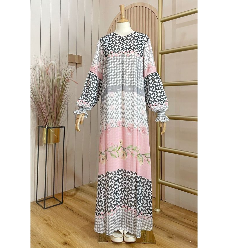 Dress gamis marsha printingan by zeeaudrey