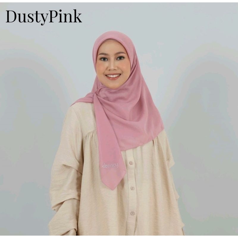 Hijab Polos Segi Empat Deenay Dusty Pink