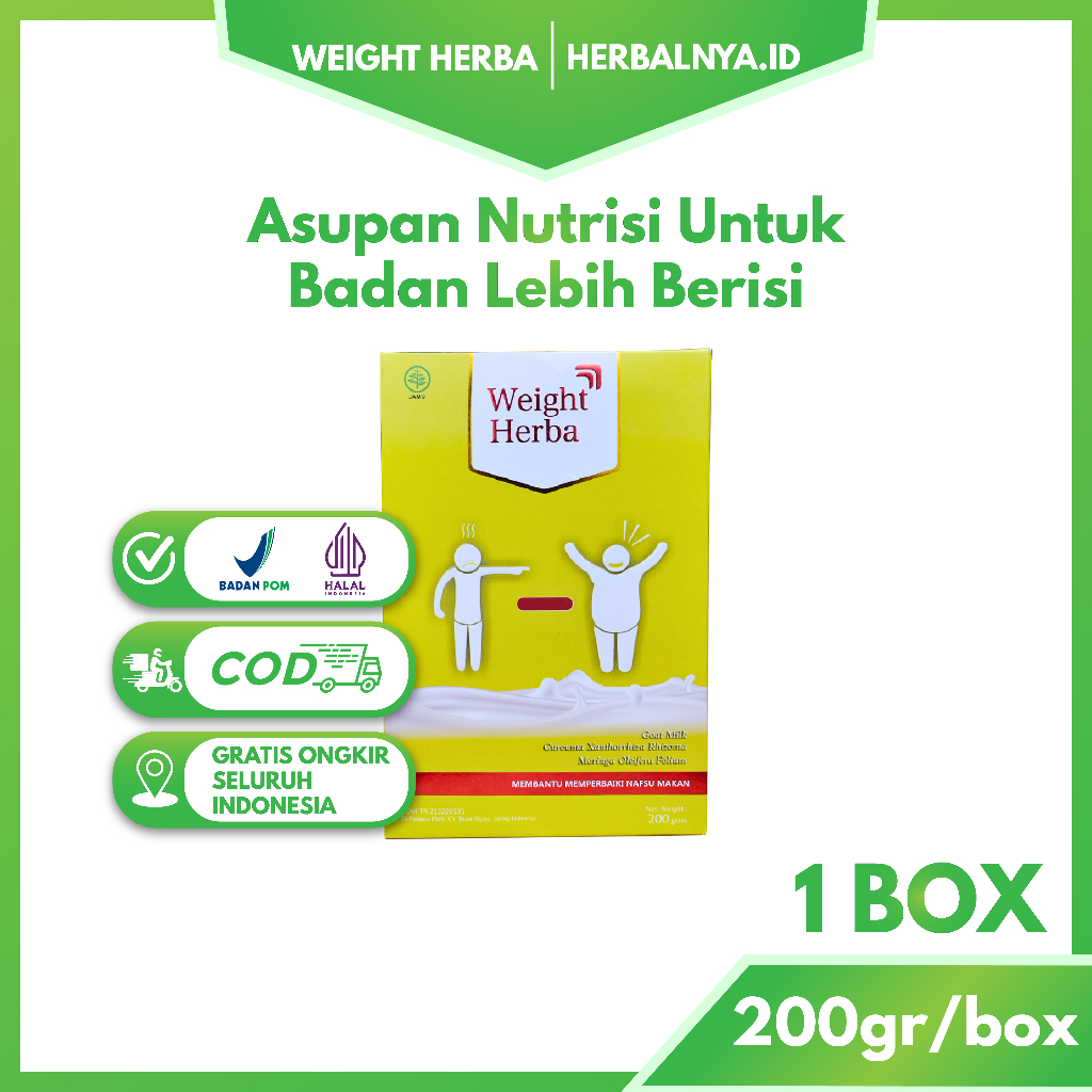 

Weight Herba - Susu Protein Bantu Menggemukan Badan Secara Ideal Tambah Nafsu Makan Halal BPOM