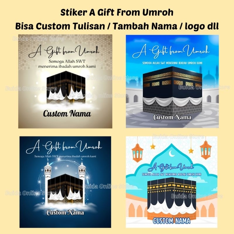 

Stiker oleh-oleh Umroh dan haji Terima Kasih atas doa dan kehadirannya dekorasi kemasan souvenir hampers parcel segel hiasan dus box kotak paperbag goodiebag tasyakuran label sticker bingkisan bisa custom nama tulisan hajj a gift from umroh