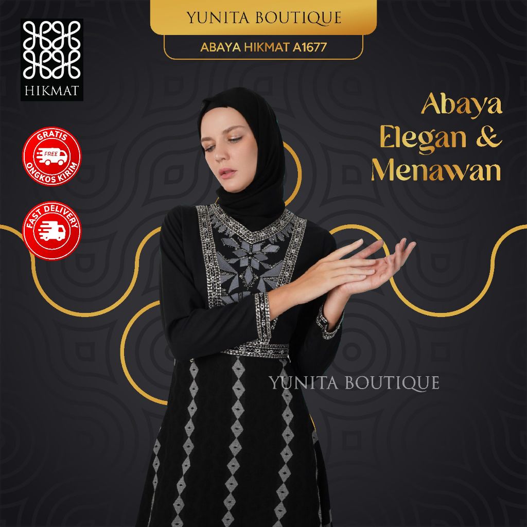 Abaya Hikmat Gamis Turkey Kode A1677 Pakaian Baju Muslim Wanita Kekinian By Abayahikmat_yunitabutik